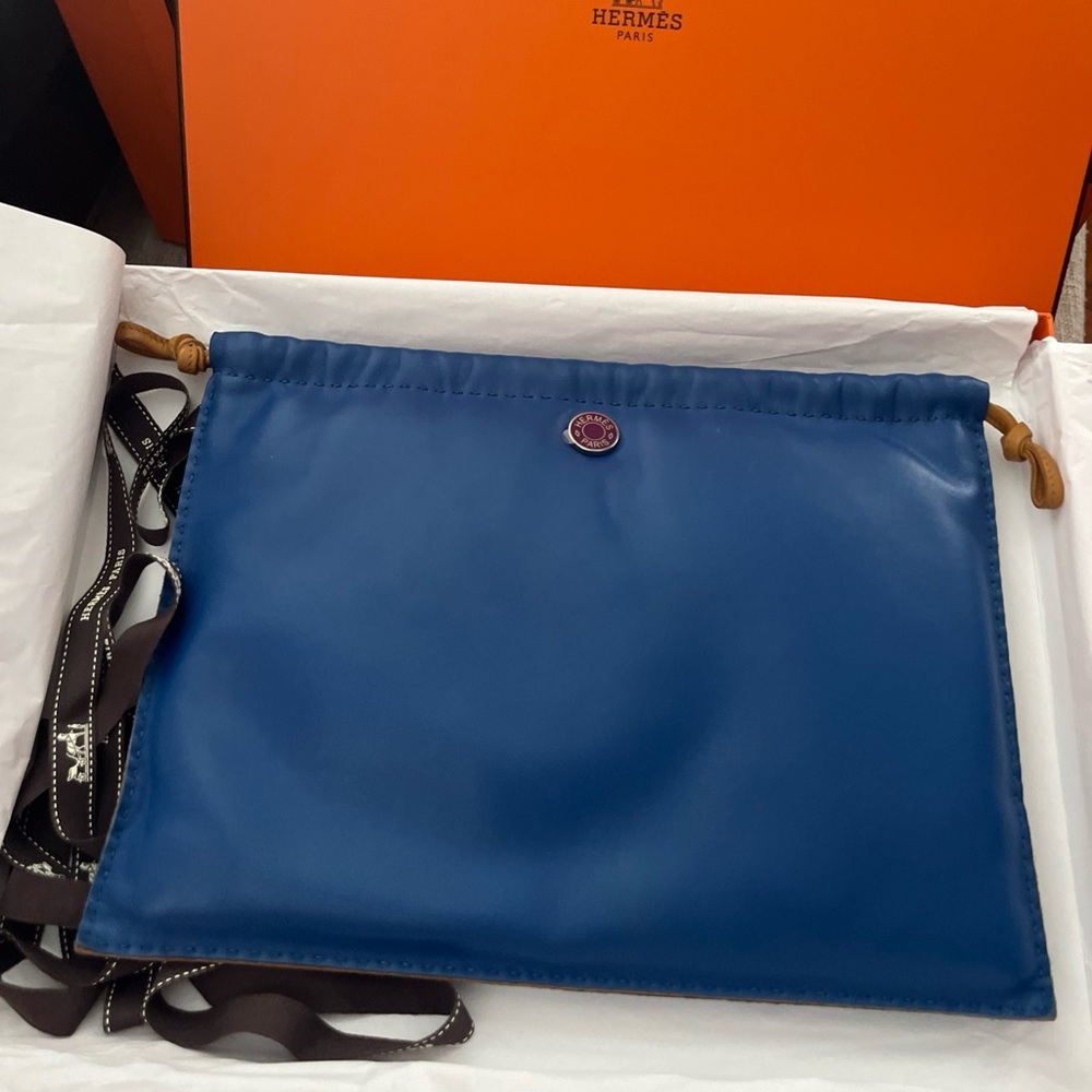 Blue Drawstring Pouch Bag - image 1